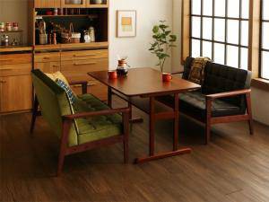 ダイニングテーブルセット 4人用 椅子 ソファー ベンチ おしゃれ 安い 北欧 食卓 3点 ( 机+2Pソファ2脚 ) 幅120 デザイナーズ クール ス