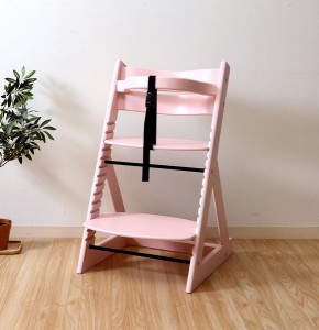 ベビーチェア キッズチェア ダイニング ハイ ハイチェア ハイタイプ 食事 木製 木 子供 子供用 椅子 イス こども キッズ チェア ピンク 