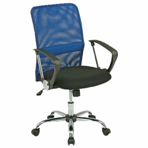 オフィスチェア 事務椅子 キャスター付き椅子 キャスター 椅子 チェア ハイバック メッシュ ブルー 青 デスクチェア 肘付き椅子 肘掛け椅