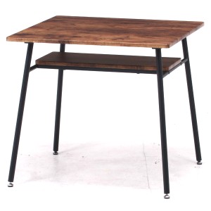 ダイニングテーブル おしゃれ 安い 北欧 食卓 テーブル 単品 モダン 机 会議用テーブル  ブラウン×ブラック 幅75 奥行75 高さ70