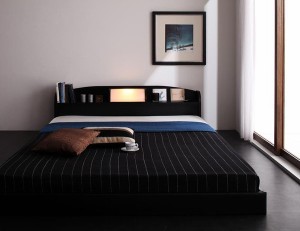 ベッド シングル ローベッド ロータイプ 低い フロアベッド 低床 宮付き ヘッドボード 枕元 棚 携帯 スマホ ティッシュ メガネ リモコン 