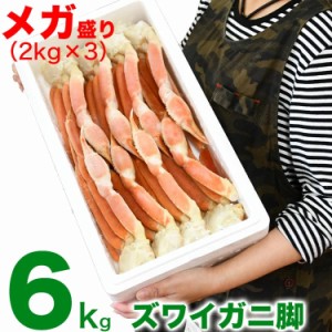 ズワイガニ 脚　6kg　総重量 ボイルずわいがに　足　ボイル　【15〜24肩前後】【訳あり】