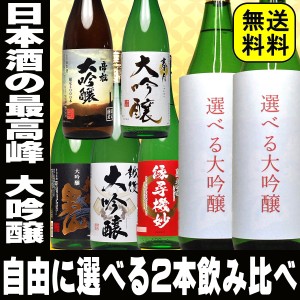 日本酒 ギフト 選べる 大吟醸 飲み比べ 1800ml 2本 セット 大吟醸 5本セットの中から自由に2本 のし可能 福袋 一升瓶 1.8L 送料無料 fath
