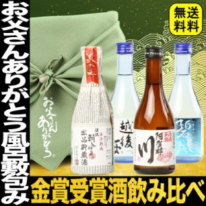 父の日 プレゼント スマプレ会員 お酒 日本酒 各地の銘酒 飲み比べ 飲みきりサイズ4本セット 300ml×4本 お父さんありがとう 風呂敷包み 