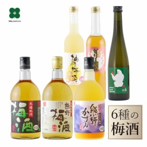 梅酒 紀州の梅酒 6種6本 飲み比べセット 熊野梅酒 本場紀州梅酒 熊野かすみ 柚子梅酒 ゼリー梅酒 りんご梅酒 送料無料 北海道・沖縄は+82