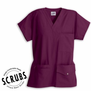 ＜メール便送料無料＞S.C.R.U.B.S スクラブズ UNISEX6ポケット スナップトップ（男女兼用スクラブ）キャボネー Z1J15