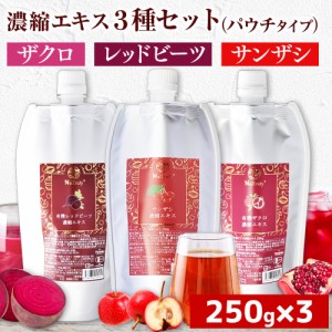 ザクロ レッドビーツ サンザシ ナトゥリー 濃縮エキス 250g×3種セット [初回限定3セットまで] ザクロジュース ビーツジュース サンザシ