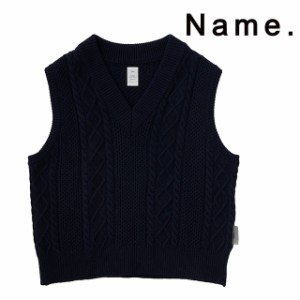 NAME. ネーム CABLE KNIT OVERSIZED V-NECK VEST ケーブルニット オーバーサイズ Vネック 2019 新作 