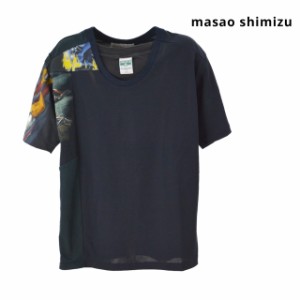 masao shimizu / マサオ シミズ 再構築Tシャツ ユニセックス 半袖 ブラック プリント