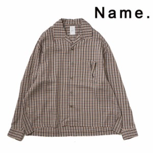 NAME. ネーム RAYON PLAID OPEN COLLAR SHIRT レーヨン プレーン オープンカラー シャツ 2019 新作