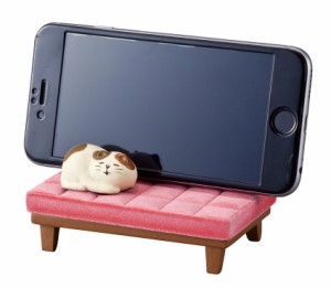 スマホスタンド　うたたね　猫　ピンク　スマホホルダー　にゃんこ　置き物　ソファ