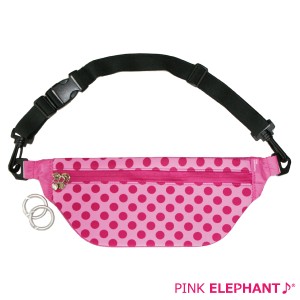 PINK ELEPHANT  HIP BAG（ヒップバッグ）カラー：PINKDOT（ピンクドット） ウェット素材のウエストポーチ 【バック ポーチ ケース ジョギ