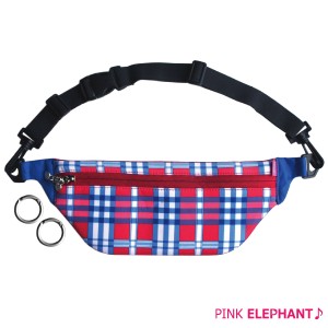 PINK ELEPHANT  HIP BAG（ヒップバッグ）カラー：TRY.CHK（トライチェック） ウェット素材のウエストポーチ 【バック ポーチ ケース ジョ