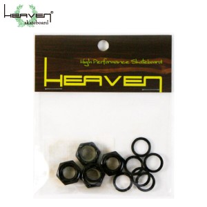 スケートボードトラック用 アクセルナット+リングセット1台分 アクセルナットとリング スケボー1台分 HEAVEN SKATEBOARD