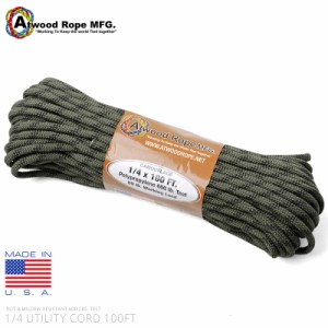 ATWOOD ROPE MFG. アトウッド・ロープ 1/4×100フィート ユーティリティコード MADE IN USA【Cx】【T】