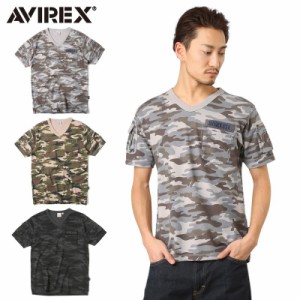 AVIREX アビレックス  6153347 FATIGUE VネックTシャツ CAMO【Cx】【T】