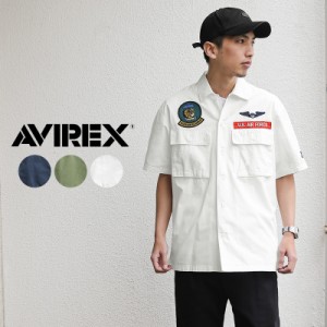 AVIREX アビレックス 6105100 パッチドミリタリーシャツ ファイヤー&アイス【T】｜ミリタリーシャツ メンズ トップス カジュアル ストリ