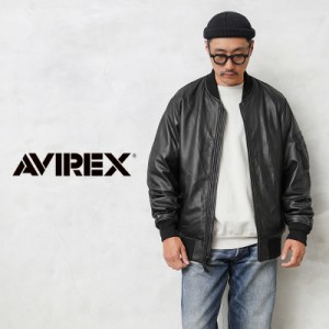 AVIREX アビレックス 6121050 シープスキン レザー MA-1 フライトジャケット【Cx】【T】｜ミリタリージャケット レザージャケット メンズ