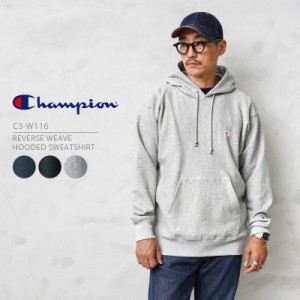 Champion チャンピオン C3-W116 リバースウィーブ フーデッド スウェットシャツ【T】｜パーカー メンズ トップス 長袖 ロゴ 刺繍 裏起毛 