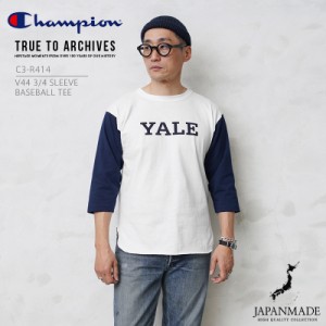 Champion チャンピオン C3-R414 V44 3/4スリーブベースボールTシャツ 日本製【Cx】｜メンズ レディース トップス 7分袖 カレッジTシャツ 