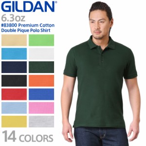 【メーカー取次】【XS〜XLサイズ】GILDAN ギルダン 83800 Premium Cotton 6.3oz アダルト ダブル ピケ ポロシャツ Japan Fit 【Cx】【T】