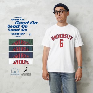 Good On グッドオン OLSS-1246 S/S ”G UNIVERSITY” クルーネックTシャツ 日本製【Sx】【Cx】【T】｜メンズ 半袖 大きいサイズ カレッジ