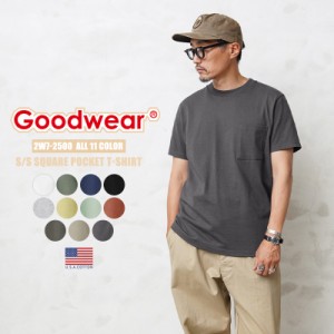 Goodwear グッドウェア 2W7-2500 USAコットン S/S 四角ポケット Tシャツ【T】｜Tシャツ メンズ クルーネック ポケットTEE トップス カジ