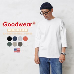 Goodwear グッドウェア 2W7-2509 USAコットン 7分袖 フットボールTシャツ【T】｜メンズ レディース トップス カットソー クルーネック 綿