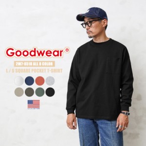 Goodwear グッドウェア 2W7-8518 USAコットン L/S 四角ポケット Tシャツ【T】｜クルーネック ポケットTシャツ ポケTEE メンズ トップス 