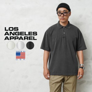 LOS ANGELES APPAREL ロサンゼルスアパレル 18412GD 6.5oz ガーメントダイ ショートスリーブ ポロシャツ MADE IN USA【T】