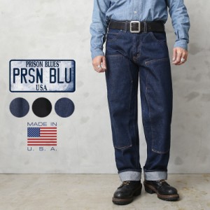 PRISON BLUES プリズンブルース PRBS192 ダブルニー 7ポケット ワーク デニムパンツ MADE IN USA 14.75oz【T】｜ジーンズ ワークパンツ 