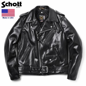 ポイント10倍！Schott ショット 613UHT HORSEHIDE ONE STAR ライダースジャケット TALL【7416】【Cx】【T】｜メンズ 革ジャン レザージャ