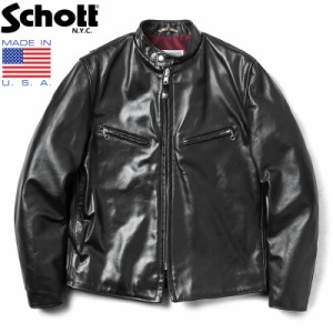 ポイント10倍！Schott ショット 641XXH HORSEHIDE CAFE RACER レザージャケット MADE IN USA【7417】【Cx】【T】｜革ジャン レザージャケ