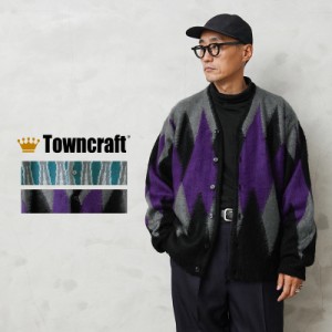 TOWN CRAFT タウンクラフト TC23F01500 ヴィンテージパターン カーディガン【Cx】【T】｜メンズ アウター アクリル 大きいサイズ カジュ