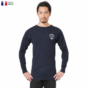 実物 新品 フランス海軍 FIRE RETARDANT L/S クルーネック Tシャツ MARINE NATIONALE【Cx】【I】