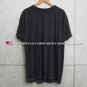 Tシャツ メンズ / 実物 新品 米軍 クルーネック 半袖Tシャツ BLACK染め MADE IN USA【Cx】【I】｜ミリタリー トップス インナー 半袖 無