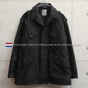 ミリタリージャケット メンズ / 実物 新品 デッドストック オランダ軍 1980年代 NATO フィールドジャケット BLACK染め【Cx】【I】 ｜アウ