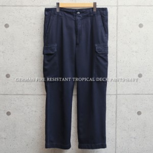 実物 USED ドイツ軍 FR（FIRE RESISTANT）トロピカル デッキパンツ NAVY【Gr11サイズ〜】【Cx】【I】 / カーゴパンツ カジュアル ワーク 