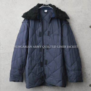 実物 USED ハンガリー軍 キルティングライナー NAVY【Cx】【I】｜ライナージャケット キルティングジャケット メンズ アウター 軍放出品 