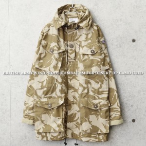 実物 USED イギリス軍 WINDPROOF コンバット スモック デザートDPMカモ【Cx】【I】｜ミリタリージャケット ミリタリーコート メンズ アウ