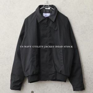 実物 新品 デッドストック 米軍 U.S.NAVY ユーティリティージャケット BLACK【Cx】【I】｜ミリタリージャケット ワークジャケット ブルゾ