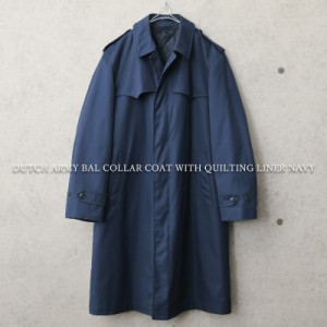 実物 USED オランダ軍 ステンカラーコート キルティングライナー付き NAVY【Cx】【I】