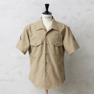 実物 USED 米軍 USMC ショートスリーブ オフィサーシャツ【Cx】【I】｜ミリタリーシャツ ワークシャツ メンズ トップス 半袖 軍モノ 軍放