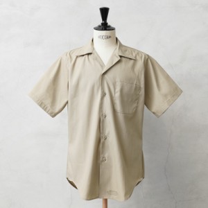 実物 新品 デッドストック 米軍 PX INSTITUTIONAL（インスティテューショナル）S/S カーキ ワークシャツ【Cx】【I】｜メンズ 半袖シャツ 