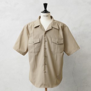 実物 新品 デッドストック 米軍 DSCP S/S サービス ドレスシャツ KHAKI【Cx】【I】｜メンズ 半袖シャツ 開襟シャツ ミリタリーシャツ ベ