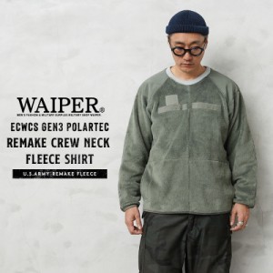 WAIPER.inc 実物 米軍 ECWCS Gen3 POLARTEC（ポーラテック）リメイク クルーネック フリースシャツ 日本製【Cx】【T】｜メンズ トップス 