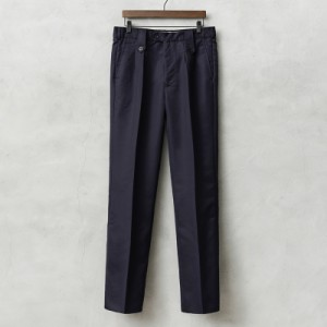 実物 新品 デッドストック フランス軍 T/Rツイル  ユーティリティ ツータック トラウザーズ NAVY【Cx】【I】