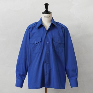 実物 新品 デッドストック フランス軍 ロングスリーブ PIN OX オフィサーシャツ ROYAL BLUE【クーポン対象外】【I】