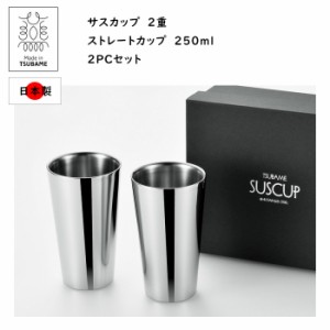 ビール ビア タンブラー ビアカップ ビアグラス セット サス 2重構造 ストレートカップ 250ml　2客セット ASH-1863