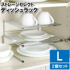 ディッシュラック 皿スタンド 食器ラック お皿立て 食器棚 食器収納 2段 L